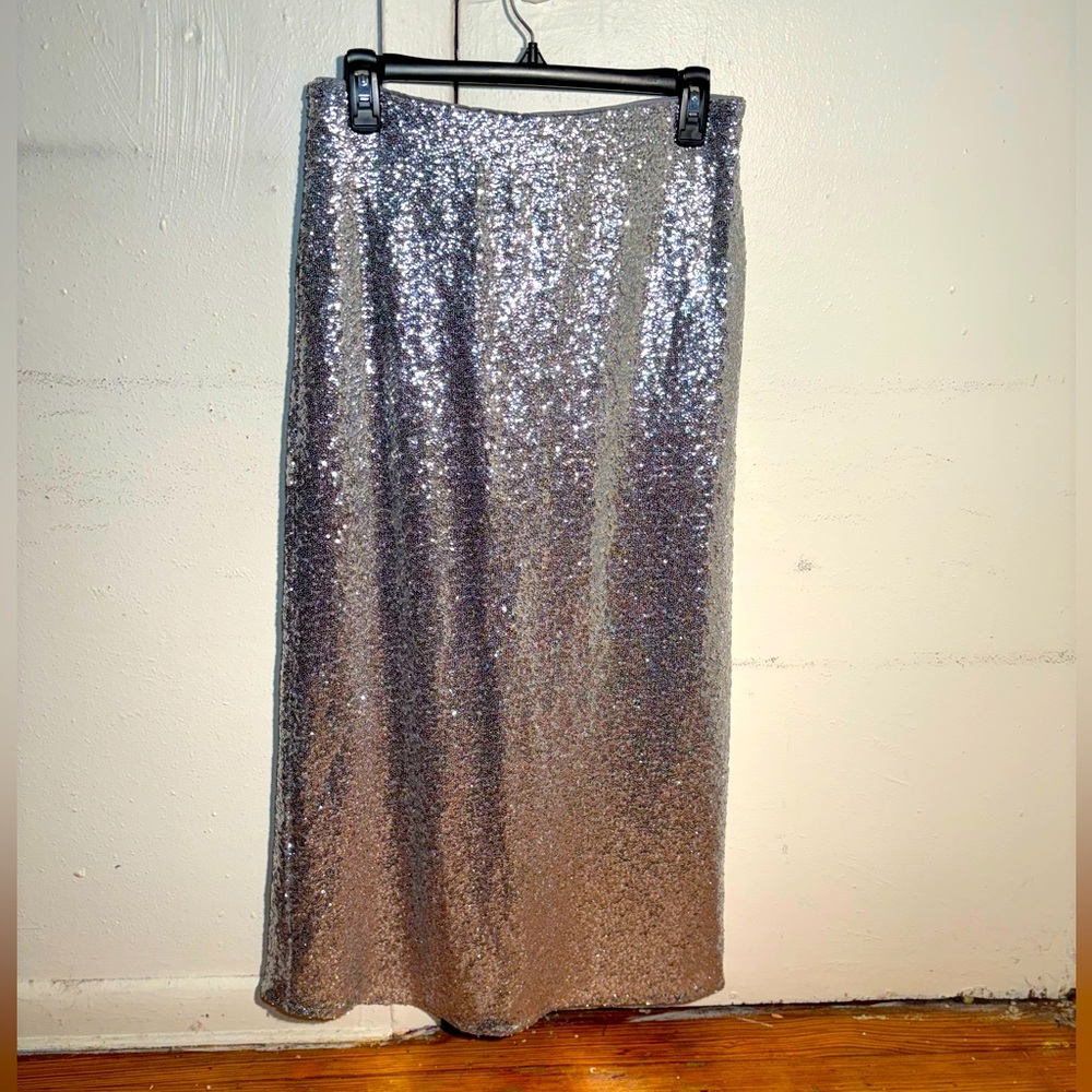 H&M Silver Sequin Maxi Skirt